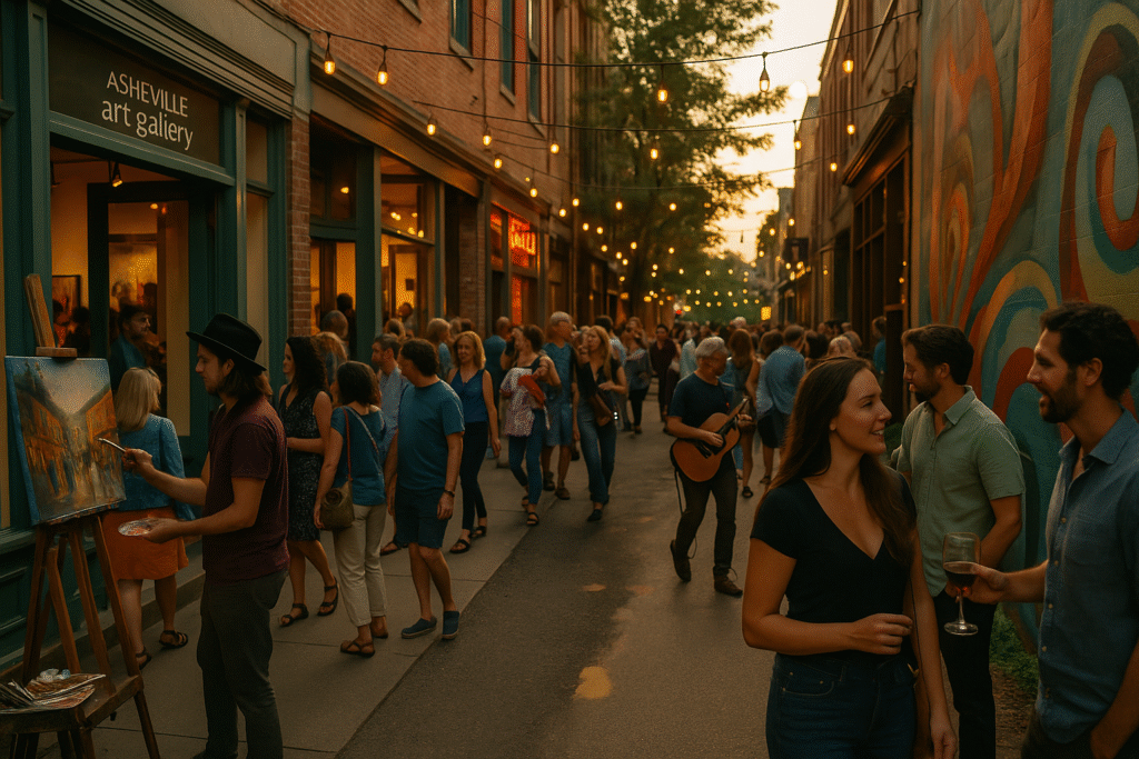 Vinyl Browsing Gallery Hops in Asheville NCx