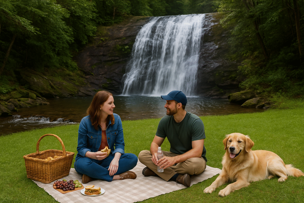 Waterfall-view picnic flat Horsetrough Falls Helen GA
