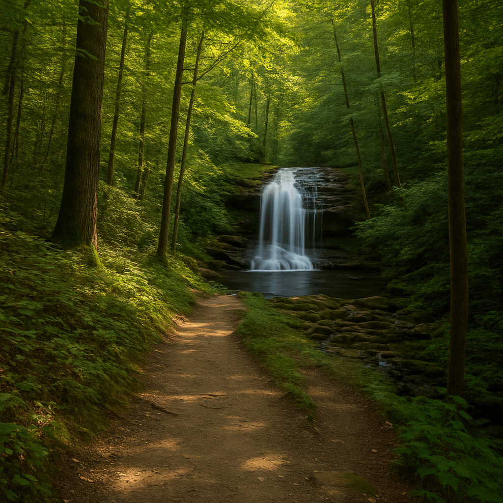 Hidden waterfall trail Grassy Creek Little Switzerland NC
