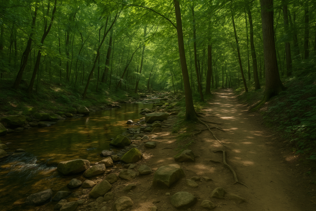 Shaded Creek Trail Turkey Mountain Tulsa OK Nature Escape